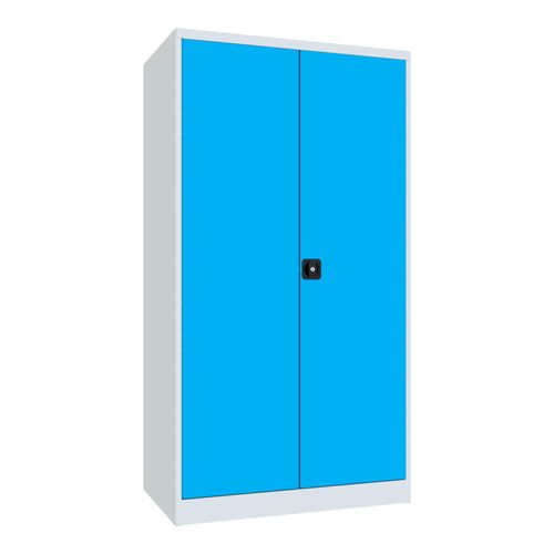 Pavoy Schwerlastschrank, Trennwand, 6 Fachböden a 200 kg, 8 Schubladen, RAL 7035/5012 (36366-104-004-735512)
