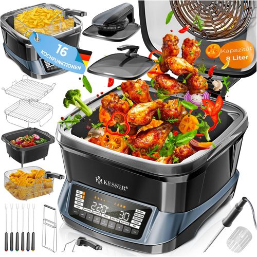 KESSER® Multikocher Küchengerät 8L & 16 Programme - Grillen, Backen, Schmoren, Dampfgaren mit Vorheiz- & Warmhaltefunktion, Schnellkochkopf, Heißluftfritteuse, Reiskocher, Slow Cooker, Joghurtbereiter