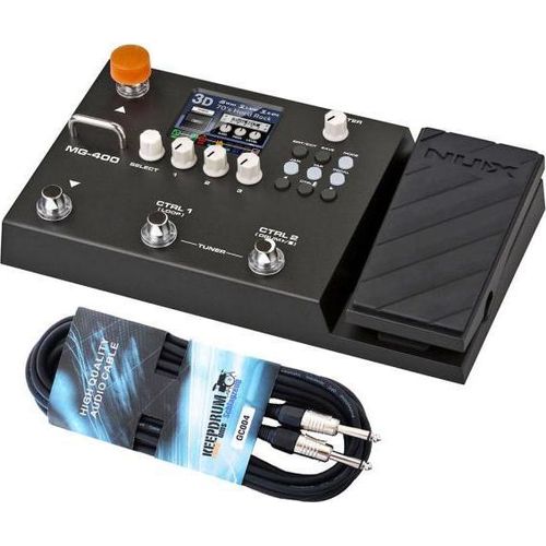 Nux MG-400 Multi-Effektgerät für Gitarre mit Kabel