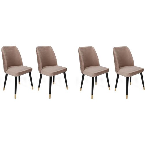 Skye Decor, Hugo-364 V4, Stuhlset (4 Stück), Beige, 100 % METALL, 50 x 49 x 90 cm