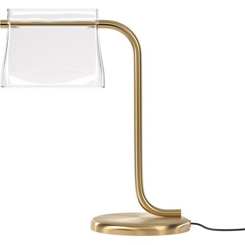 Nachttischlampe Metall Glas LED 48,5 cm in Messing warmweißes Licht 3000 K 850 lm Modern Nachttischleuchte