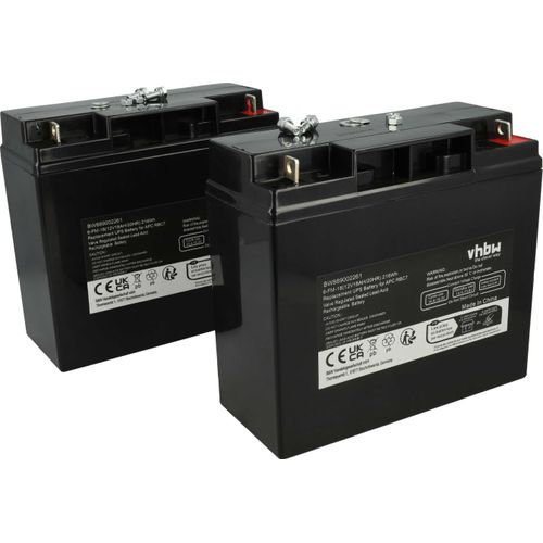 vhbw 2x Akku für USV & andere Geräte in verschiedenen Anwendungsbereichen (18000 mAh, 12 V, AGM)