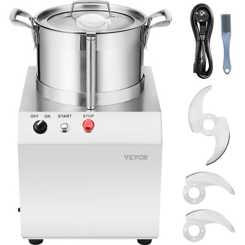 VEVOR Küchenmaschine Gemüsezerkleinerer 6 Liter Gemüsezerkleinerer, aus lebensmittelechtem Edelstahl, multifunktional zum Zerkleinern von Gemüse, Obst, Getreide, Nüssen