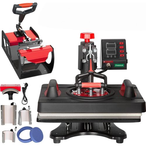 8-in-1 Heat Press Machine 15"x12" f¹r T-Shirts, Tassen, H¹te, Platten, 360¡ã Schwenkfunktion, 220V, EU Stecker, LCD Steuerung
