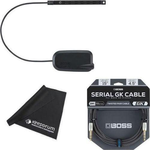 Boss GK-5 Gitarrentonabnehmer für Synthesizer-Effektgeräte mit BGK-15 Serial GK-Kabel und Tuch
