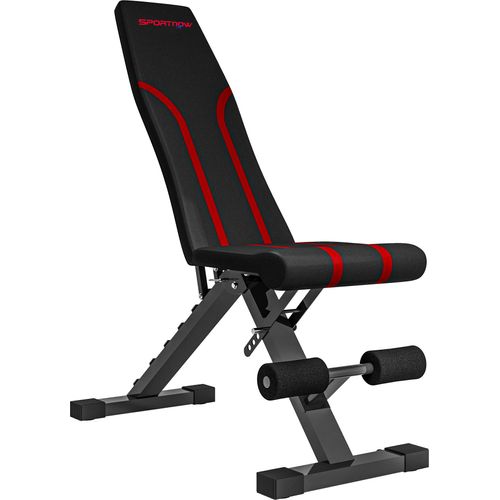 Klappbare Workout-Bank, 6-stufige Rückenlehne, 4-stufiger Sitz, Metall, gepolstert, Schwarz