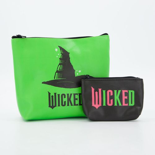 2er-Pack grün-schwarze Kosmetiktaschen