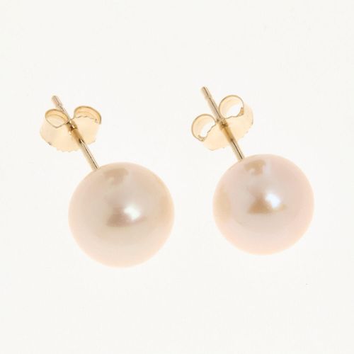 Ohrstecker aus 585er Gold mit weißer Perle