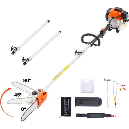 Hochentaster Benzin 43ccm - Teleskopsäge 2-Takt - Motorsäge mit 25,4cm Schwert - Kraftvolle Baumsäge