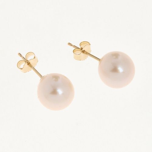 Ohrstecker aus 585er Gold mit weißer Perle