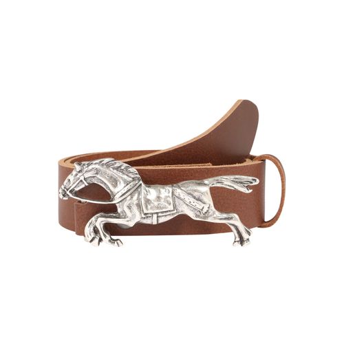 Ledergürtel RETTUNGSRING GÜRTEL, Damen, Gr. 100, braun, Leder, unifarben, Gürtel Ledergürtel, mit austauschbarer Schließe »Rennpferd«