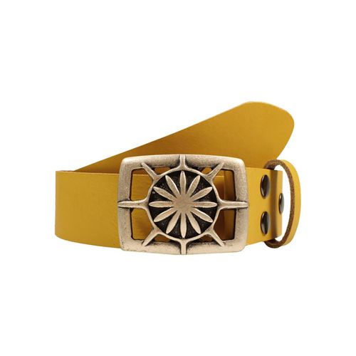 Ledergürtel RETTUNGSRING GÜRTEL, Damen, Gr. 11,5, gelb, Leder, unifarben, Gürtel Ledergürtel, mit austauschbarer Schließe »Rechteck Sonne«