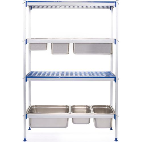 HENDI Regalsystem 4 böden 2x GN Al PP 1060x325x1685 mm