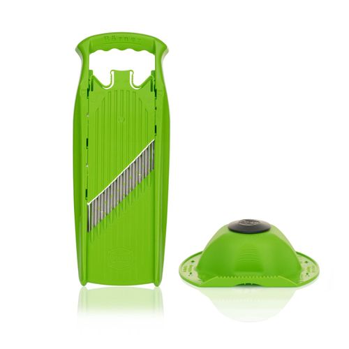 Börner Gemüseschneider Welle-Waffel Powerline - BPA frei Wellenschneider Waffelschneider Gemüseschneider Gemüsehobel mit Fruchthalter