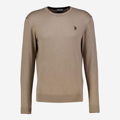 Beiger Leon Pullover mit Rundhalsausschnitt