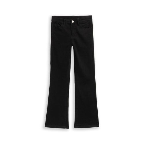 TOM TAILOR Mädchen Flared Jeans mit Stretch, schwarz, Uni, Gr. 164