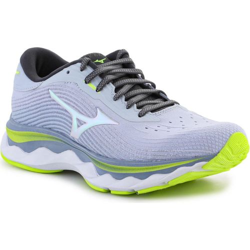 Mizuno Wave Sky 5 Heather/White/Neo Lime 38,5 Straßenlaufschuhe