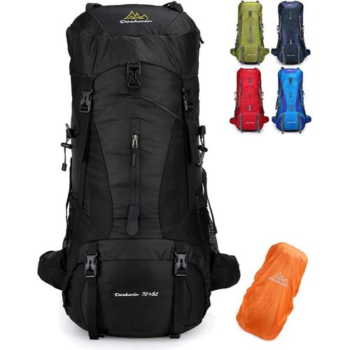 70L Campingrucksack Trekkingrucksack Wander- und Reiserucksack in Schwarz