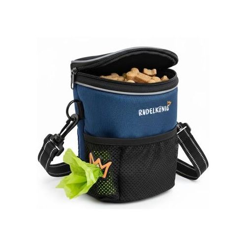 Rudelkönig Leckerlibeutel – Futterbeutel mit Kotbeutelspender blau