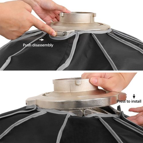 Flash Softbox fr SP 90 cm/ 35.4in Schnellfreisetzung Parabolic Softbox Foldable mit Bowen Mount Grid fr Fotografie Studio Fotografie Portr?t Live Stream Mhelo (60 cm)