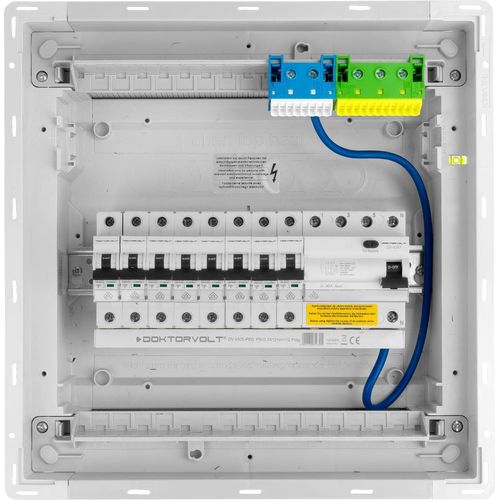 Sicherungskasten Hager Unterputz Verteilerkasten 1x12 Module 8xMCB 1xRCCB VDE verdrahtet Verteilerschrank Sicherungen 356x348x98mm Doktorvolt