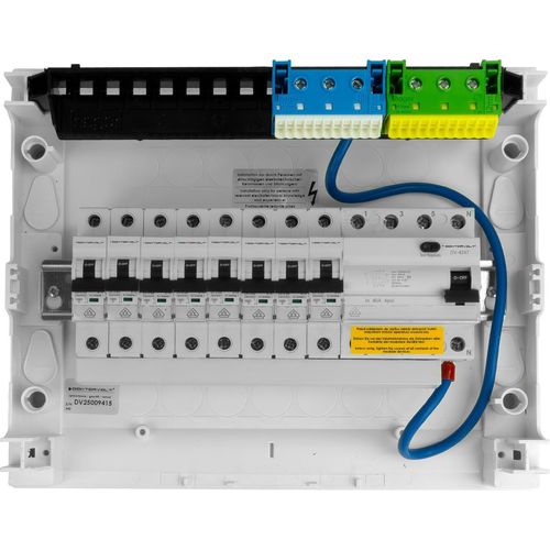 Sicherungskasten Hager Aufputz Verteilerkasten 1x12 Module 8xMCB 1xRCCB VDE verdrahtet Verteilerschrank Sicherungen 245x305x96,5mm Doktorvolt