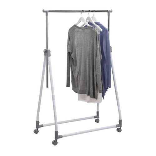 Boxxx Kleiderwagen, Weiß, Chrom, Metall, Kunststoff, 92x99-167x48 cm, Garderobe, Garderobenständer