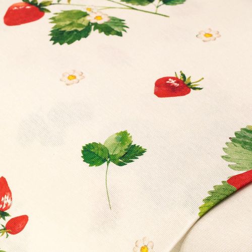 Dekostoff Erdbeerpflanze "Lorena", weiß-color