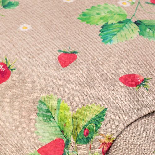 Dekostoff Erdbeerpflanze "Lorena", beige-color