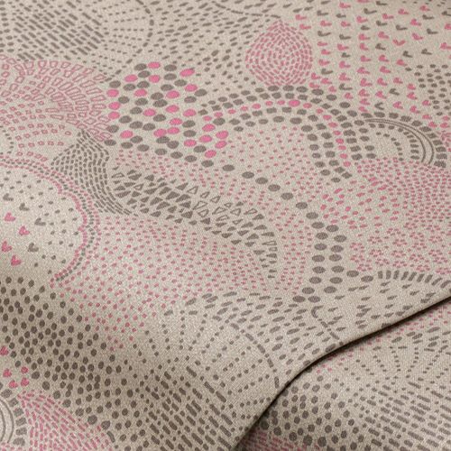 Beschichtetes Baumwollgewebe "Grafik", braun/rosa