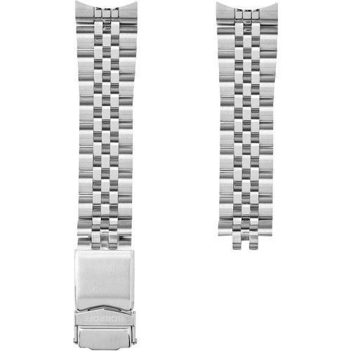 Herren Uhrenarmband Edelstahl 21 mm mit Druckverschluss