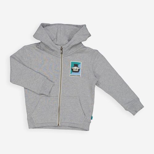 Graue Sweatjacke mit großem Aufdruck Image