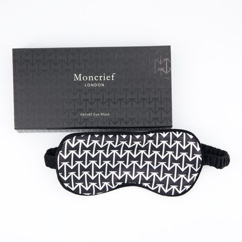Schwarze Augenmaske aus Samt mit Muster