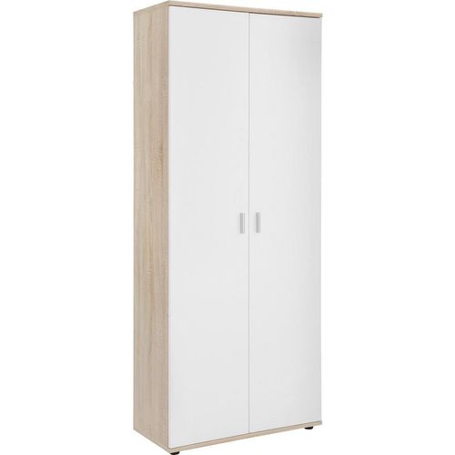 Schuhschrank Galant , Weiß, Eiche , Holzwerkstoff , 5 Fächer , 69x176x35 cm , Made in EU , Garderobe, Schuhaufbewahrung, Schuhschränke