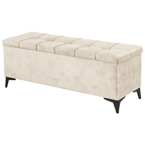 Modante Bettbank, Creme, Textil, 2-Sitzer, 139x58x50 cm, Truhe im Sitz, Wohnzimmer, Hocker, Sitzhocker