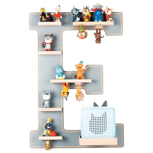 Mid.you Kinderregal , Grau , Holzwerkstoff , 4 Fächer , 38x54x19 cm , erweiterbar, Toniebox und tonies®-Figuren kompatibel , Kinder- & Jugendzimmer, Kindermöbel, Kinderregale