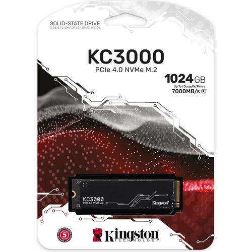 SSD Kingston KC3000 1TB PCIe 4.0 NVMe M.2 2280 mit Graphenbeschichtung-PS5
