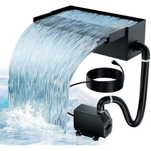 Solar-Teichwasserfall Biling 30 cm Edelstahl 40 W 2500 l/h
