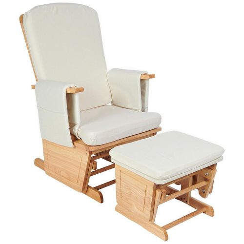 My Baby Lou Stillstuhl , Creme, Natur , Holz, Textil , Kautschukholz , massiv , 56x101x73 cm , Füttern, Stillen, Stillsessel