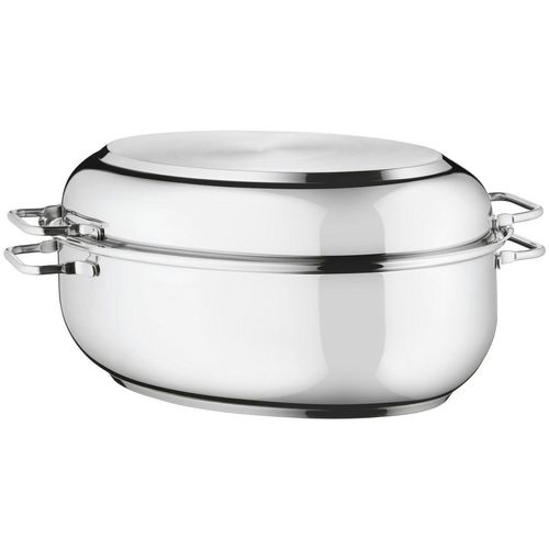 WMF Bräter, Silber, Metall, 8,5 L, rund, 18x28.5x41 cm, backofengeeignet,backofengeeignet, rostfrei, geschmacksneutral, säurefest, TransTherm®-Allherdboden, Kochen, Töpfe, Bräter