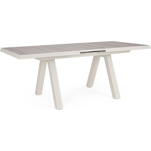 Tisch Krion 163-203 x 93 x 77 cm Aluminium Keramik Weiß Grau