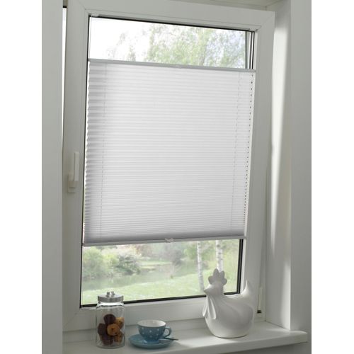 Plissee GARDINIA "Solid Plissee nach Maß", weiß, B:93,5cm H:120cm, Obermaterial: 100% Polyester, Plissees, nach Maß