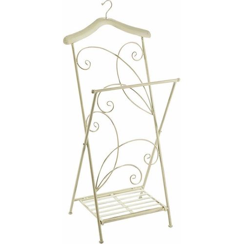 Herrendiener LOCKER, weiß (weiß used look), B:40cm H:101cm T:34cm, Metall, Herrendiener