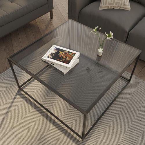 Runder Couchtisch Schwarz 4mm Glastisch Modern 45x70cm