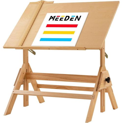 MEEDEN Holz-Zeichentisch 90x60cm Verstellbare Höhe Grafikdesign