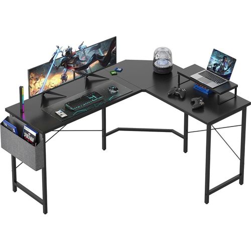 Gaming Tisch Eckschreibtisch 150x120cm mit Monitorständer und Aufbewahrungstasche