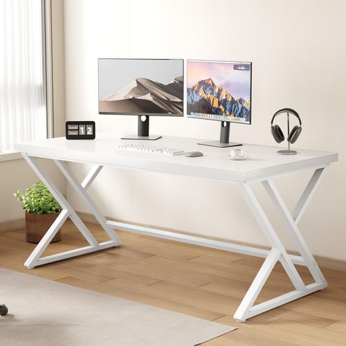 LVB Computertisch Studiertisch Industrie Design 140 x 60 cm Weiss