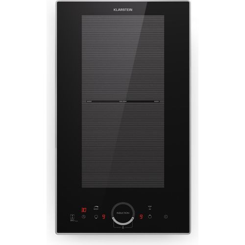 Klarstein Induktionskochfeld 2 Platten, Einbau-Induktionskochfeld mit 2 Kochfelder, 3500 Watt Induktionskochfeld, Induktion Kochfeld mit Touch-Bedienfeld & Timer, Effizienter Elektro Induktions-Herd