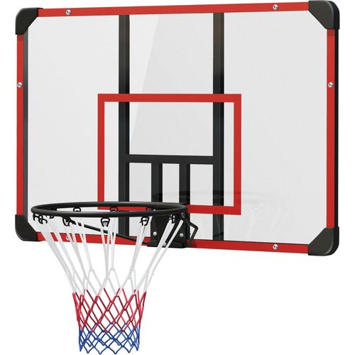 Basketballkorb, Basketballbrett mit Korb, Basketballnetz mit Basketballboard, Wandmontage, für Outdoor, Stahl, 113 x 61 x 73 cm, Rot