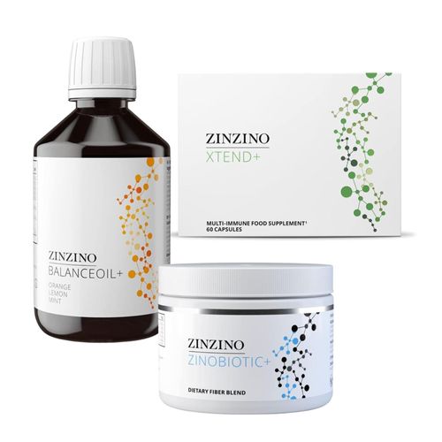 ZinZino Gesundheitsprotokoll-Set - BalanceOil+ Orange-Zitrone-Minze 300ml + ZinoBiotic+ + Xtend+